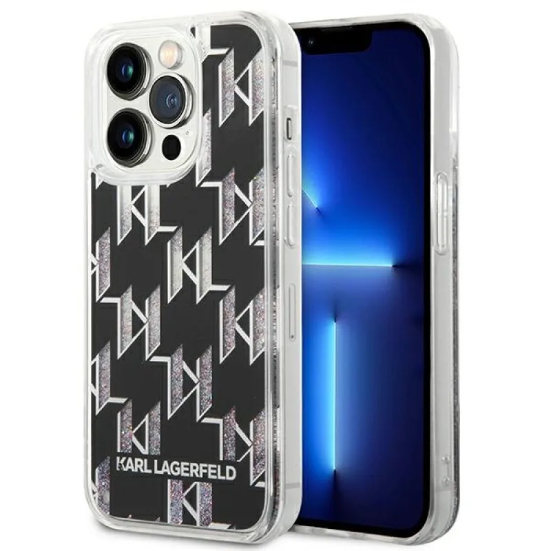 Karl Lagerfeld KLHCP14LLMNMK iPhone 14 Pro 6,1 "pevné puzdro čierne / čierne Liquid Glitter Monogram