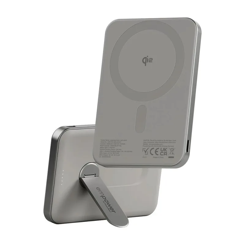 PanzerGlass EMPOWER Wireless Qi2 Powerbank 5.000 mAh with Stand - Titanium
