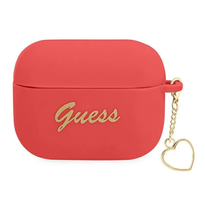Guess GUAPLSCHSR AirPods Pro kryt červeno/červený Silicone Charm Heart Collection