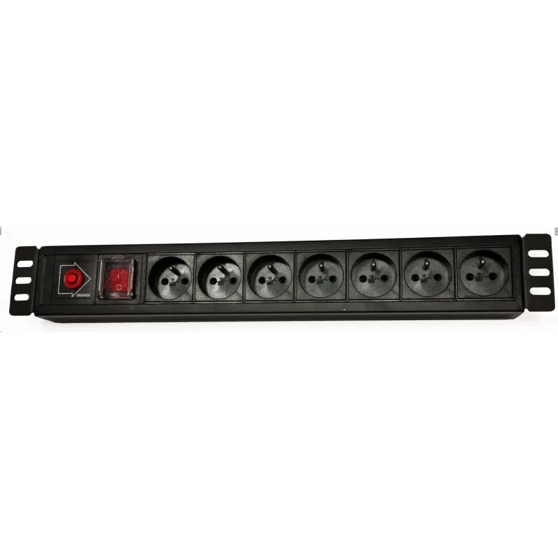19" rozvodný panel LEXI-Net 7x230V, ČSN, vypínač, proudová ochrana, …