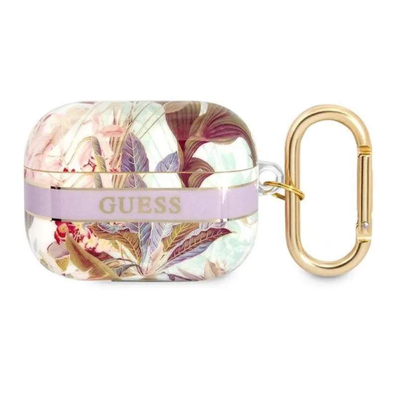 Guess GUAPHHFLU AirPods Pro kryt fialový/fialový Flower Strap Collection