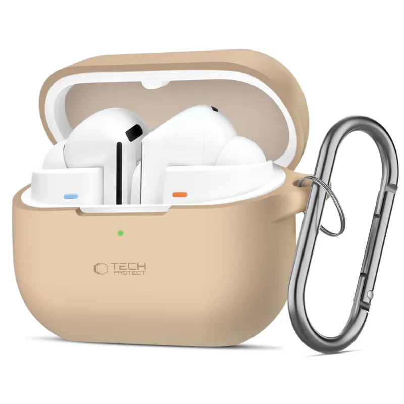 Silikónové háčikové puzdro Tech-Protect pre Samsung Galaxy Buds 3 / 3 Pro – hnedé