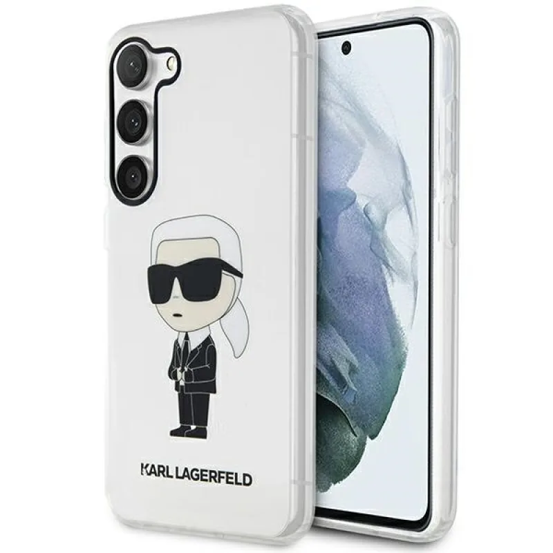 Karl Lagerfeld KLHCS23MHNIKTCT S23+ S916 priehľadné pevné puzdro Ikonik Karl Lagerfeld