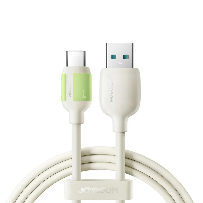 Kábel Joyroom S-A53 3A USB-A – USB-C s fluorescenčným hrotom 1,2 m – béžový