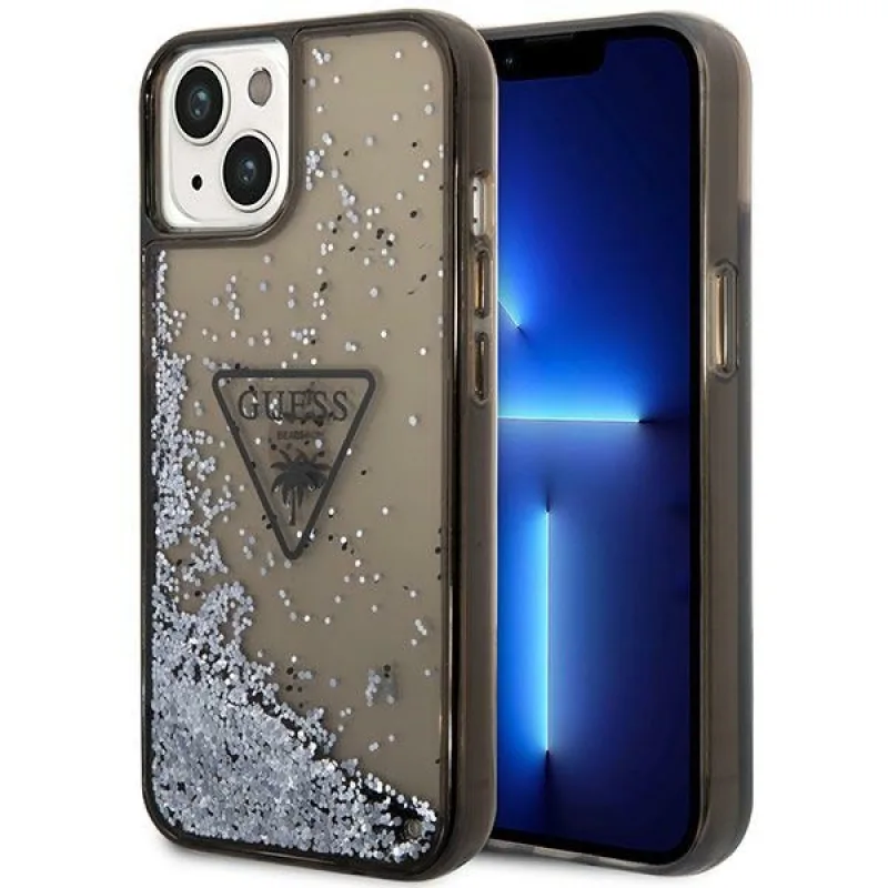 Guess GUHCP14MLFCTPK iPhone 14 Plus 6,7" čierno/čierne pevné puzdro Liquid Glitter Palm Collection