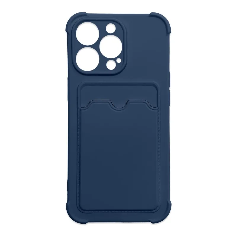 Card Armor Case Pouch Cover for Samsung Galaxy A22 4G Card Wallet Silicone Armor Cover Air Bag Navy Blue