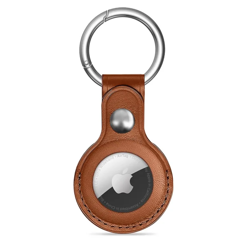 Puzdro Tech-Protect NaturalFit pre Apple AirTag 1/2 - hnedé