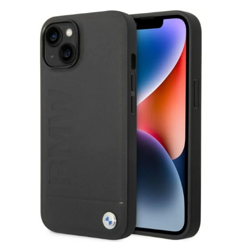 Puzdro BMW BMHMP14SSLLBK iPhone 14 6.1 "čierne / čierne pevné puzdro Signature Logo Potlač Magsafe