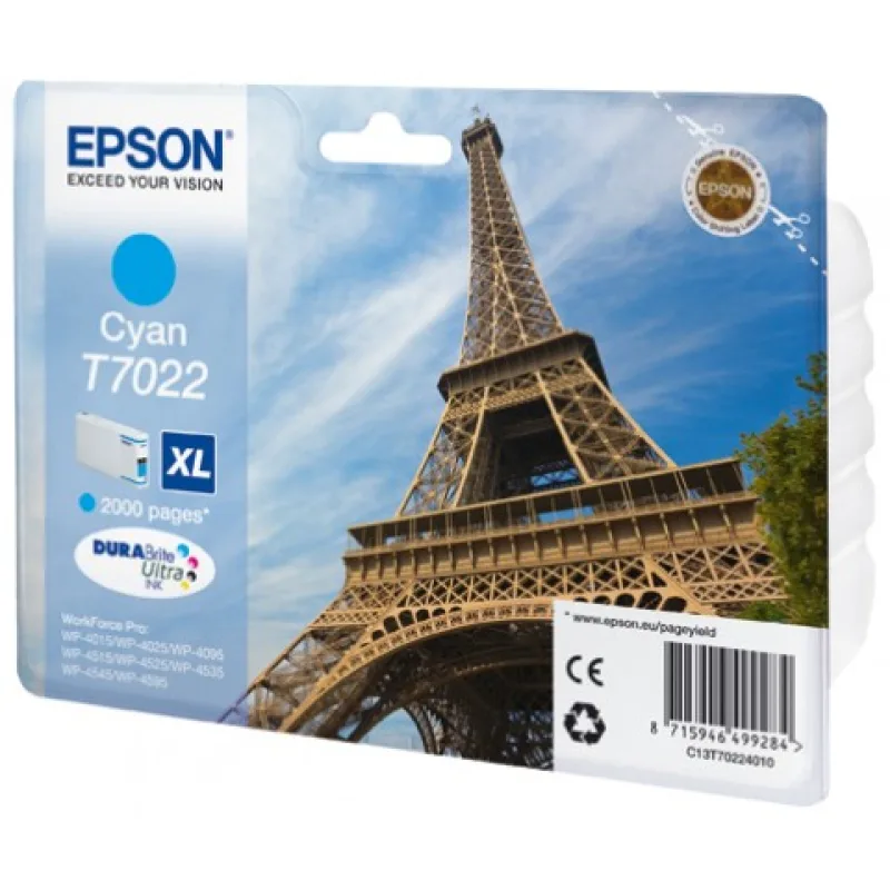 Atramentová lišta EPSON WorkForce-4000/ 4500 - azurová XL - 2000 str.…