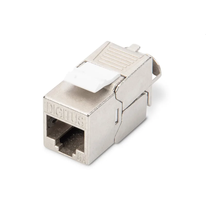 DIGITUS Keystone Cat6A, tieneny STP, tool free, strieborný
