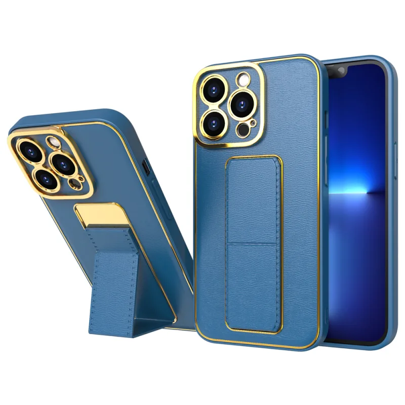 Nové puzdro Kickstand Case pre iPhone 12 Pro so stojanom modré
