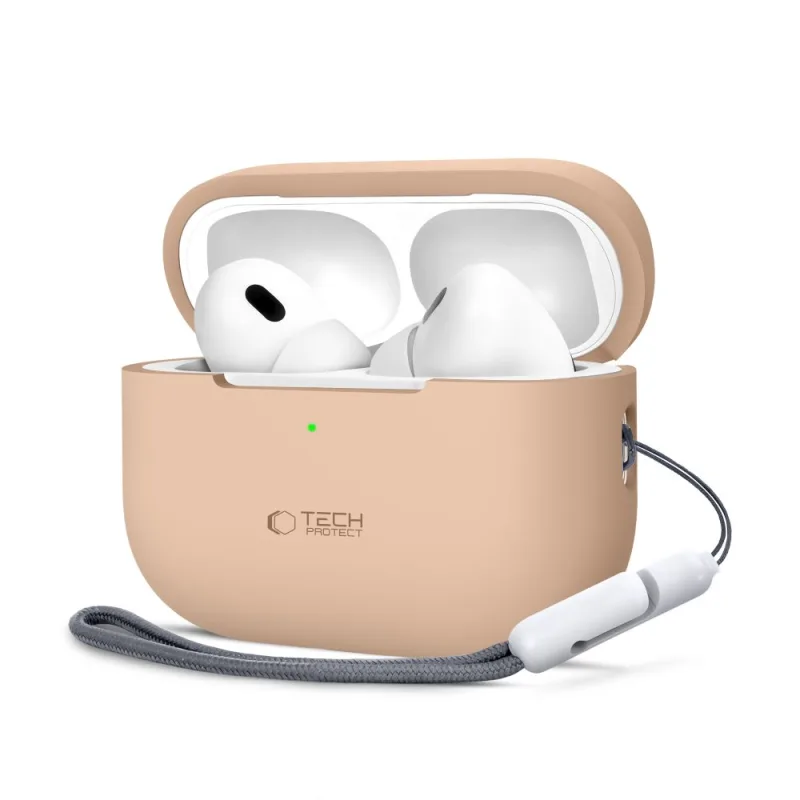 Silikónové puzdro Tech-Protect pre Apple AirPods Pro 1/2 – béžové