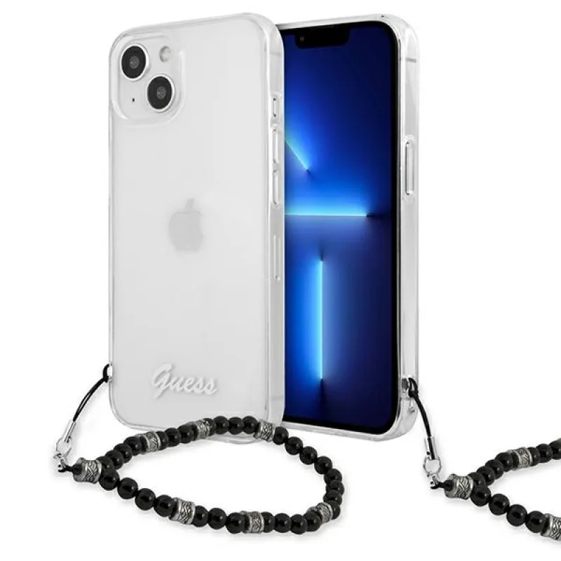 Guess GUHCP13MKPSBK iPhone 13 6,1" priehľadné pevné puzdro Black Pearl
