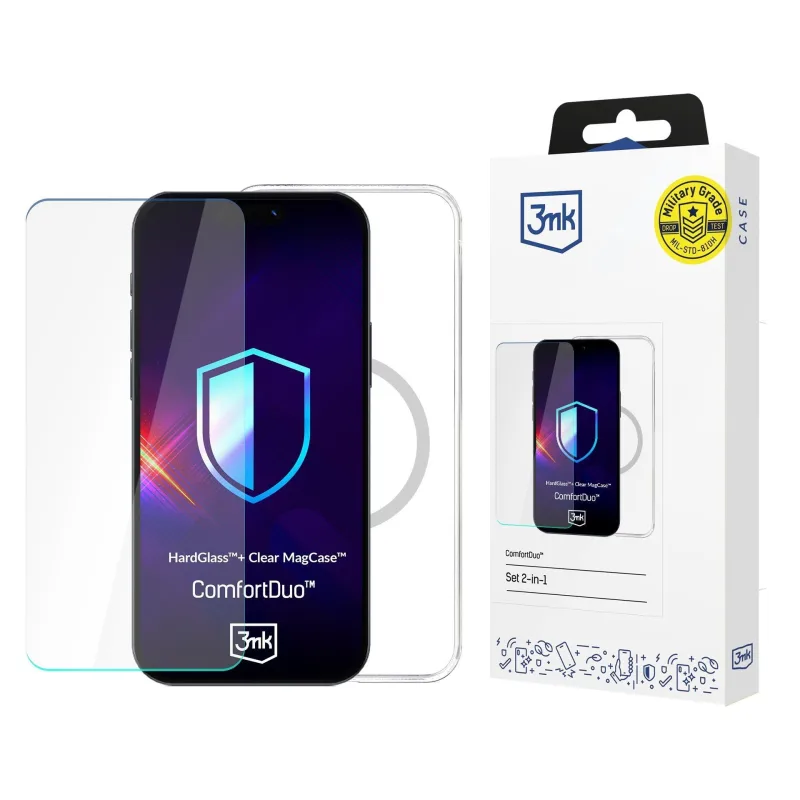 3mk kryt+tvrzené sklo ComfortDuo Clear Magcase pro Apple iPhone 16E…