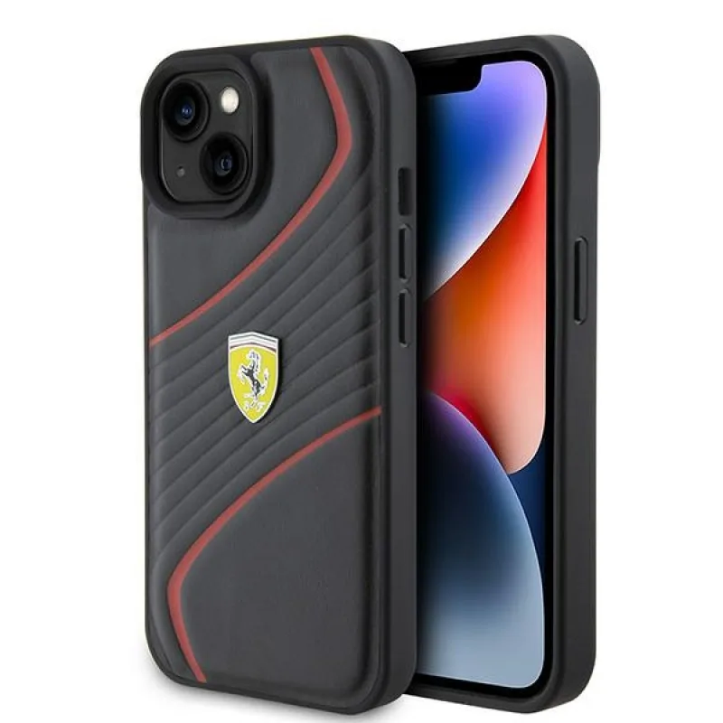 Ferrari FEHCP15SPTWK iPhone 15 6,1" čierne/čierne pevné puzdro Twist Metal Logo