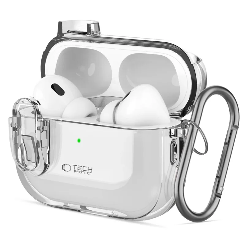 Puzdro Tech-Protect Slim Hook Case pre AirPods 1 / 2 - priehľadné