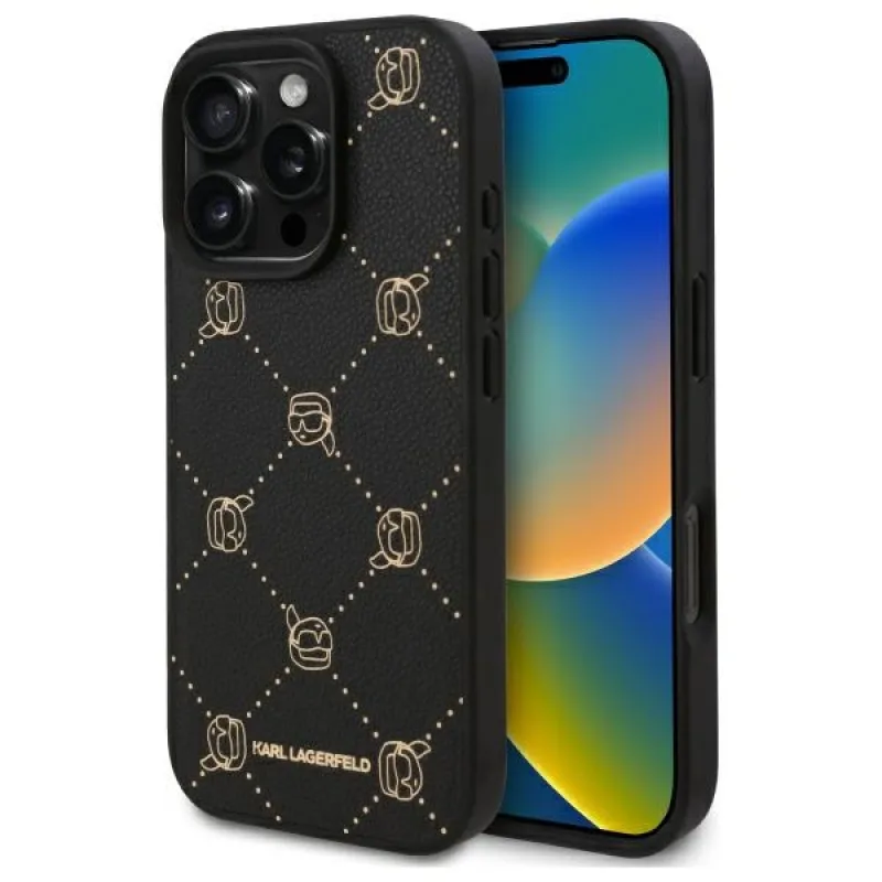 Kryt Karl Lagerfeld Karl Head Magsafe iPhone 16 Pro – čierny