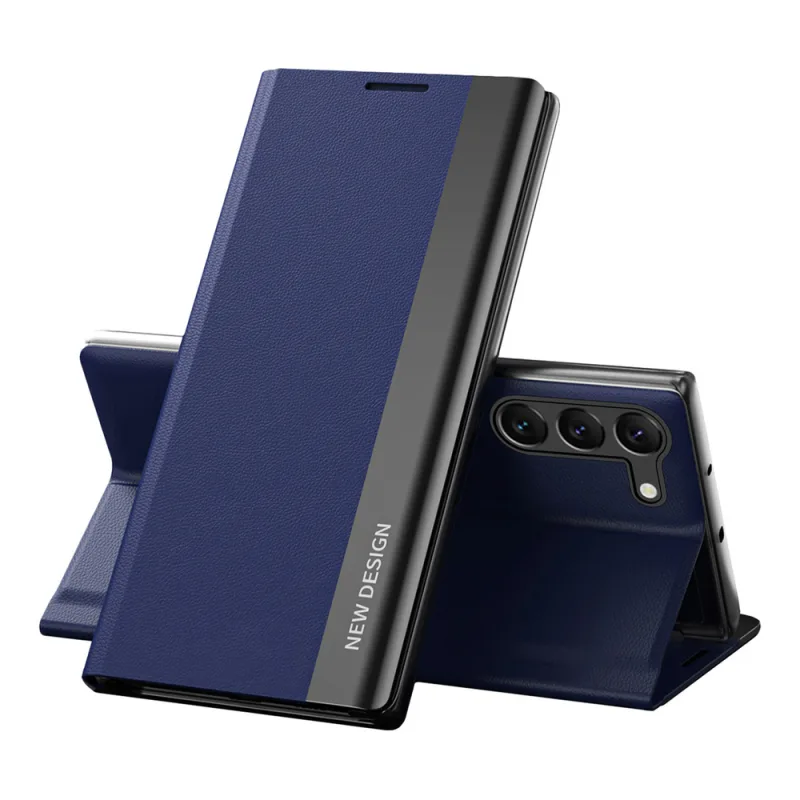 Puzdro Sleep Case Pro pre Samsung Galaxy S23+ s vyklápacím stojanom modré