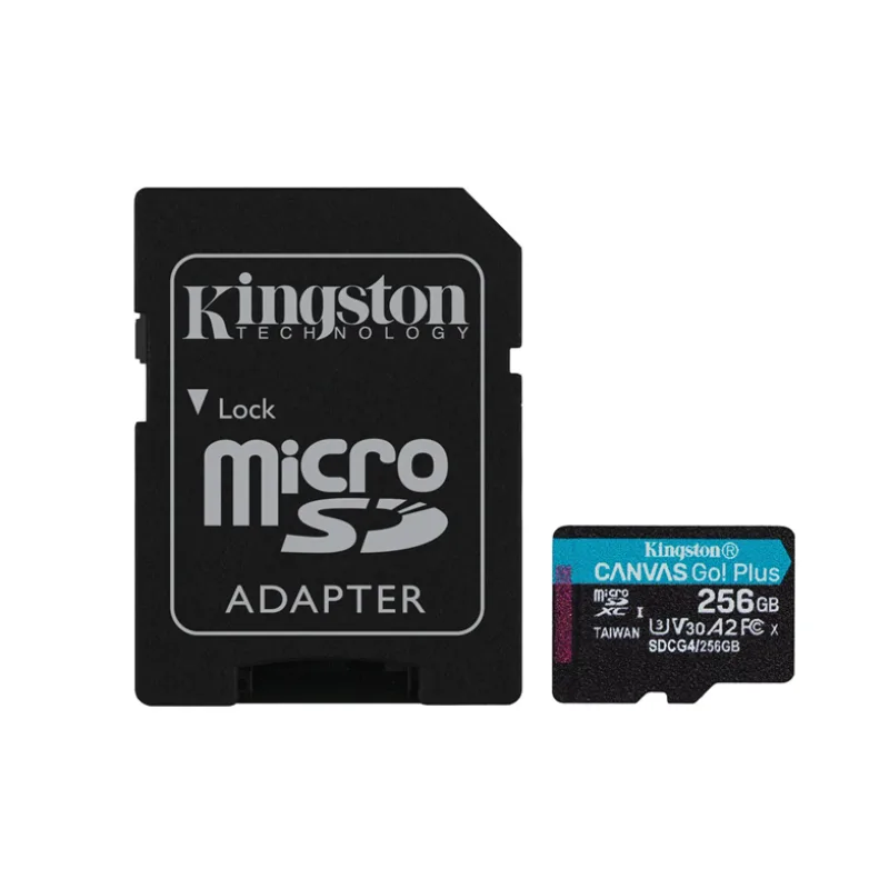 Kingston 256GB microSDXC Canvas Go Plus Gen4 200MB/s A2 U3 V30 + adaptér