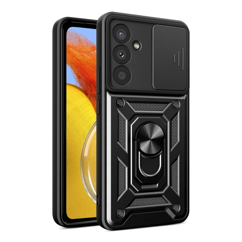 Kryt Hybrid Armor Camshield pre Samsung M14 s krytom fotoaparátu - čierny