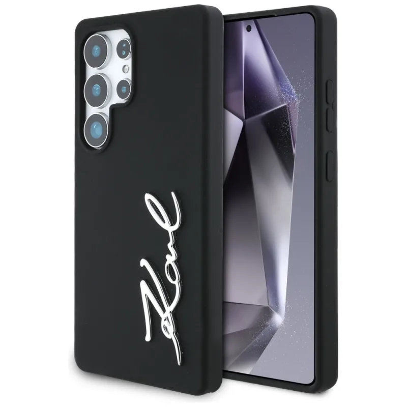 Puzdro Karl Lagerfeld Silicone Metal Signature Logo Samsung Galaxy S25 Ultra čierne