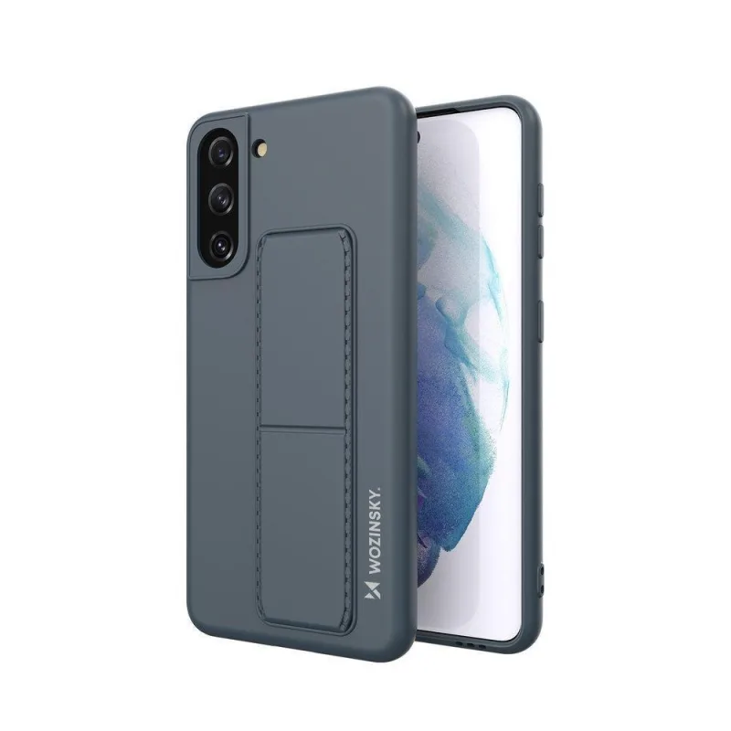 Wozinsky Kickstand Case silikónové puzdro so stojanom Samsung Galaxy S21+ 5G námornícka modrá
