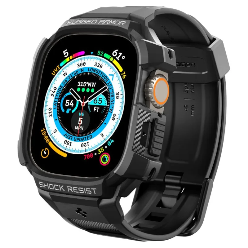 Puzdro na remienok Spigen Rugged Armor Pro Apple Watch Ultra (49 mm) – čierne