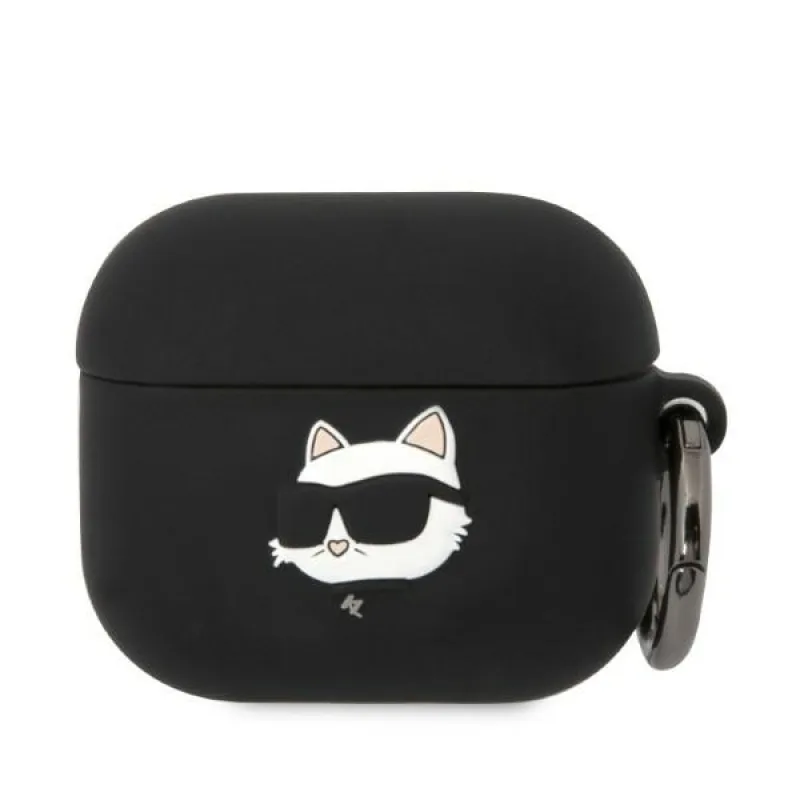 Karl Lagerfeld KLA3RUNCHK AirPods 3 kryt čierny/čierny silikónový chupette head 3D