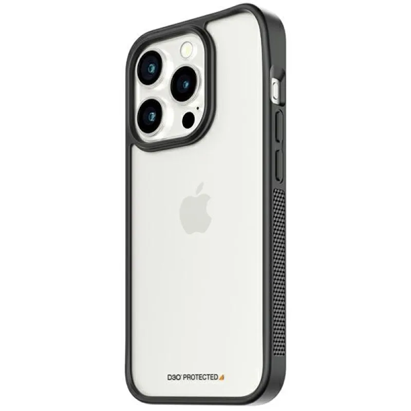 Puzdro PanzerGlass ClearCase s certifikáciou vojenského skla na iPhone 15 Pro – priehľadné a čierne