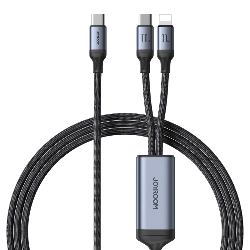 Joyroom Speedy Series S-A21 2v1 USB-C - USB-C / Lightning kábel 100W 1,5m - čierny