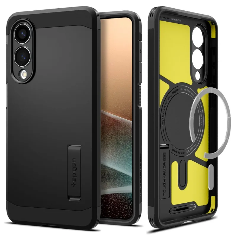 Puzdro Spigen Tough Armor MagSafe pre Samsung Galaxy S25 Edge - čierne