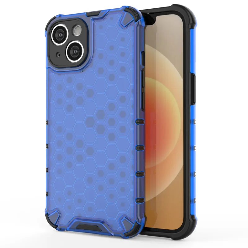 Voštinové puzdro na iPhone 14 Plus pancierový hybridný kryt modrý