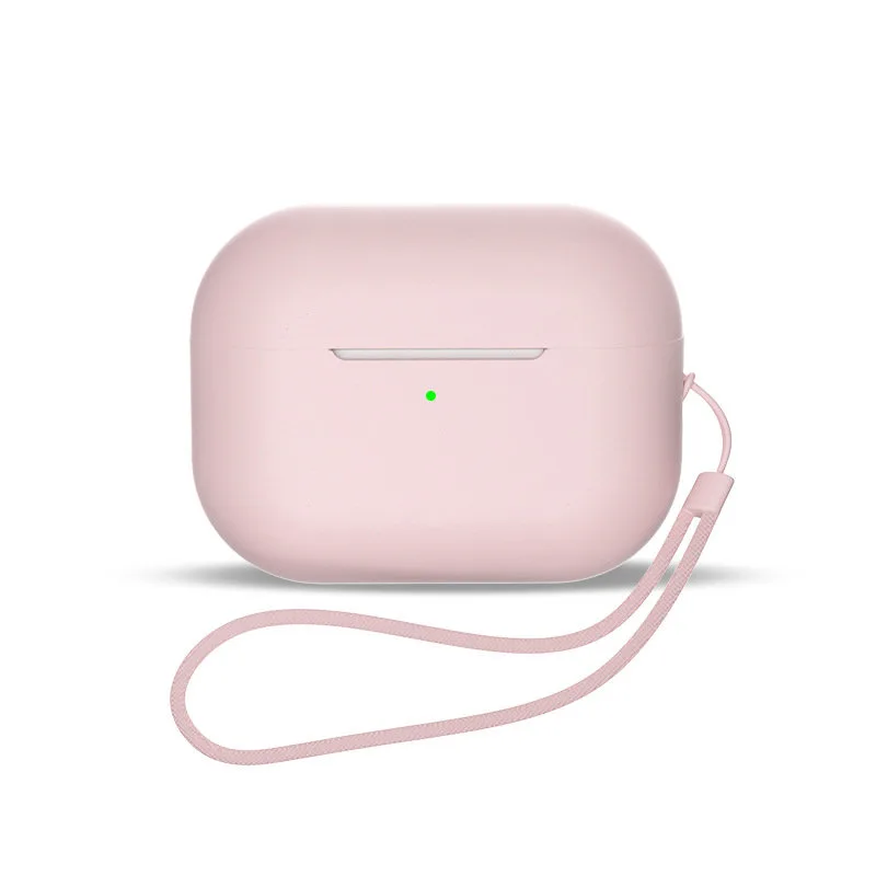 Silikónové puzdro AirPods 1 / AirPods 2 + remienok na zápästie na krk – ružový