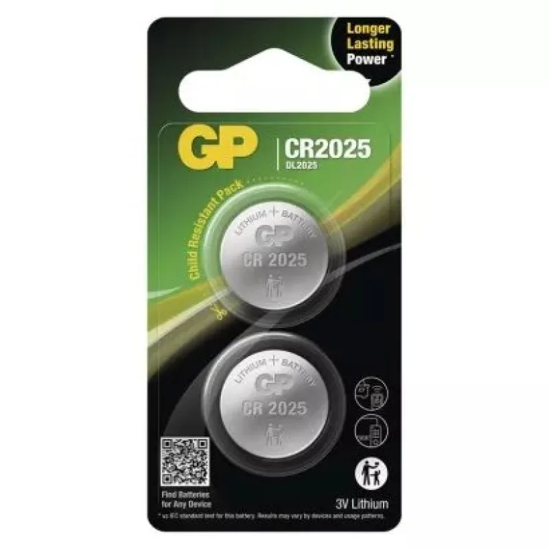 EMOS GP líthiová gombíková batéria CR2025 2BL
