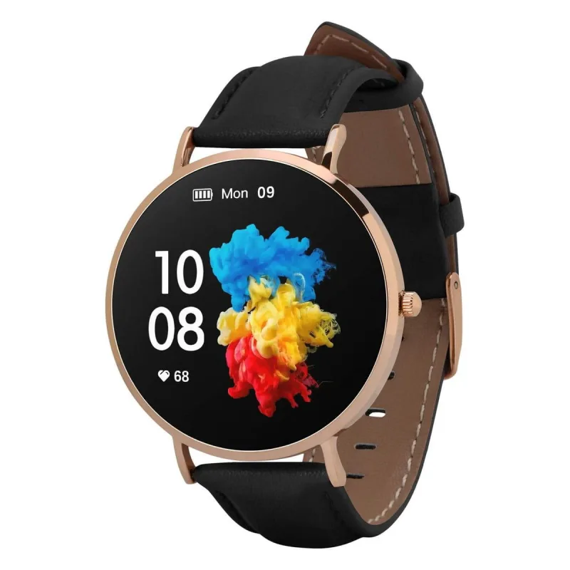 Garett Smartwatch Verona zlatá, černý řemínek VERONA_GOLD_BLACK_LEATHER