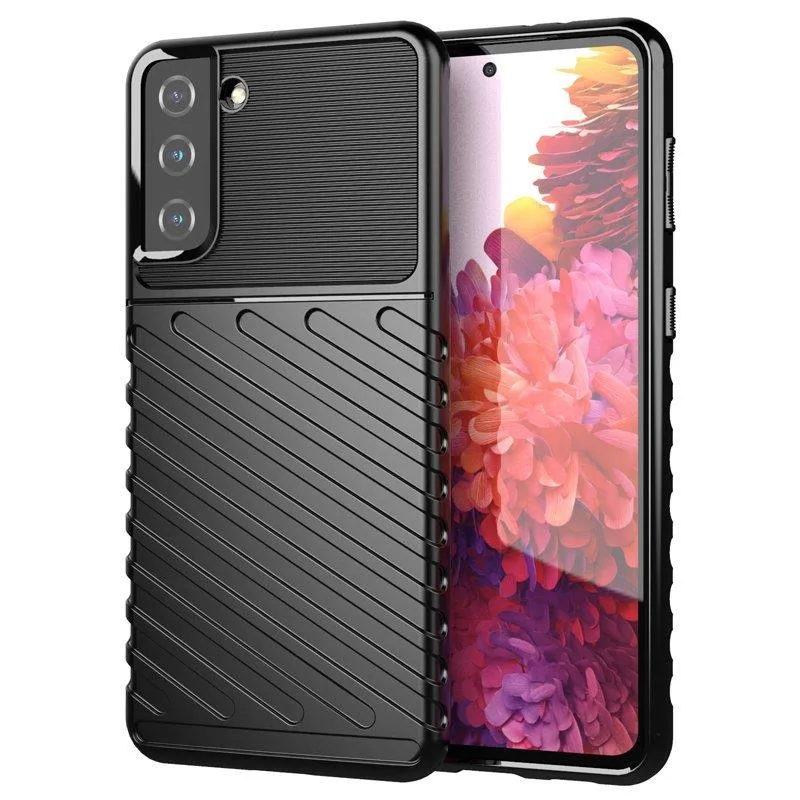 Thunder Case flexibilný pancierový kryt pre Samsung Galaxy S22+ (S22 Plus) čierny