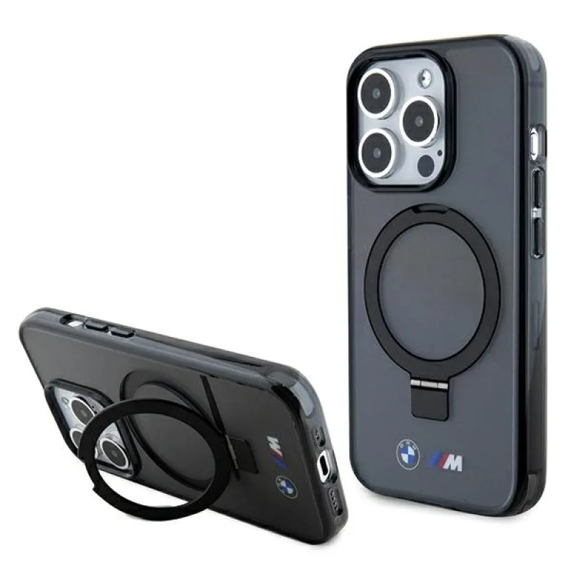 BMW Ring Stand M Collection MagSafe Case pre iPhone 15 Pro - čierne