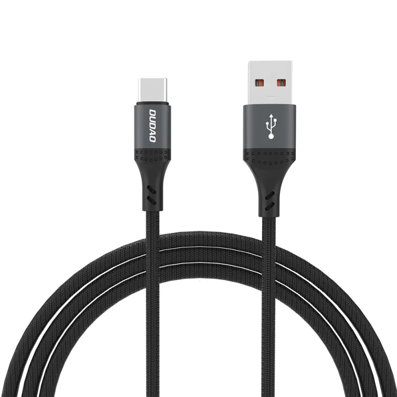 Dudao L3ST USB-A – USB-C 5A kábel 1,2 m opletený – čierny