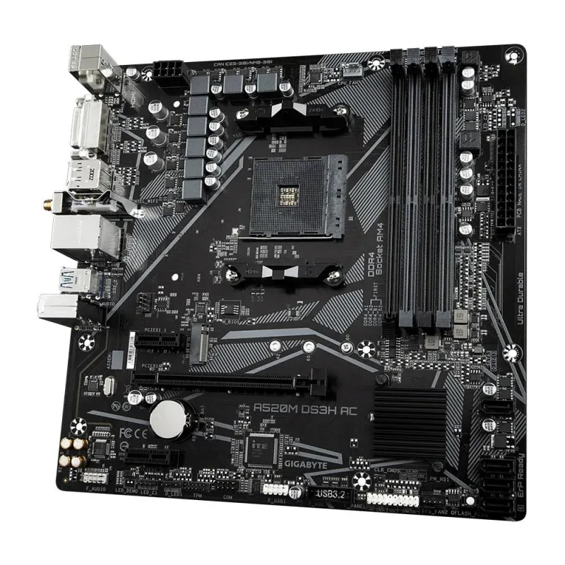 GIGABYTE A520M DS3H AC/ AM4/ mATX A520M DS3H AC
