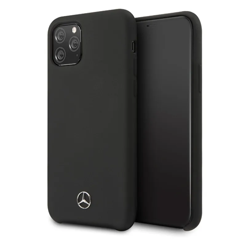 Pevné puzdro Mercedes MEHCN58SILBK iPhone 11 Pro čierne/čierne Silicone Line