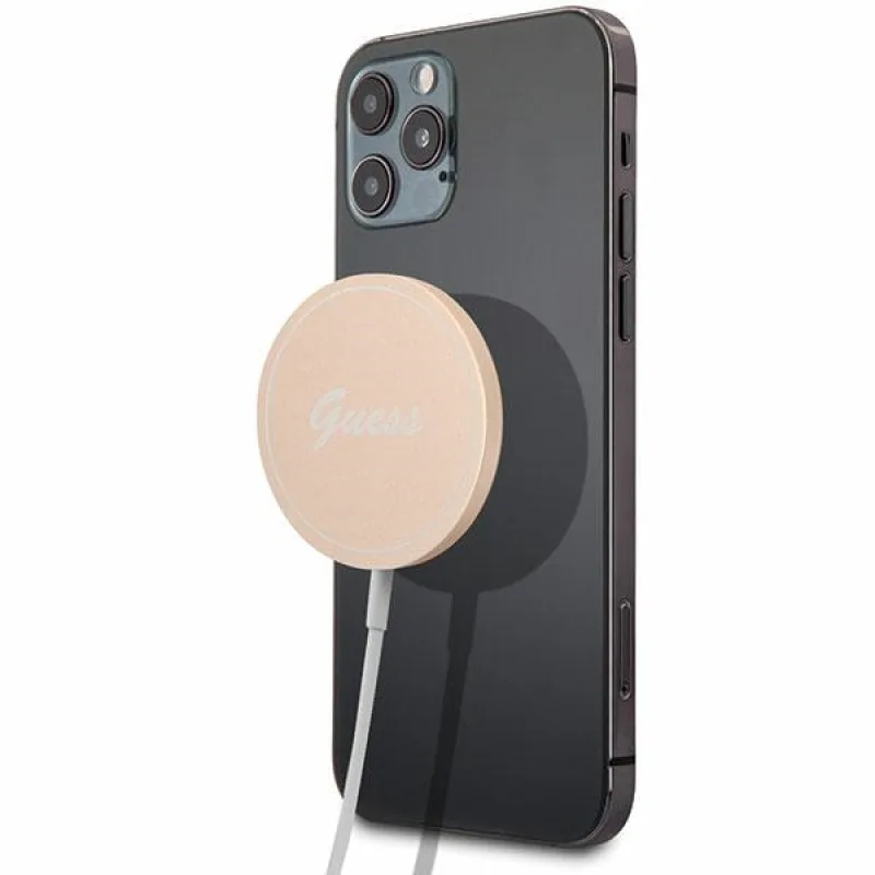 Guess puzdro na indukciu GUCBMSLRD 15W MagSafe - zlaté