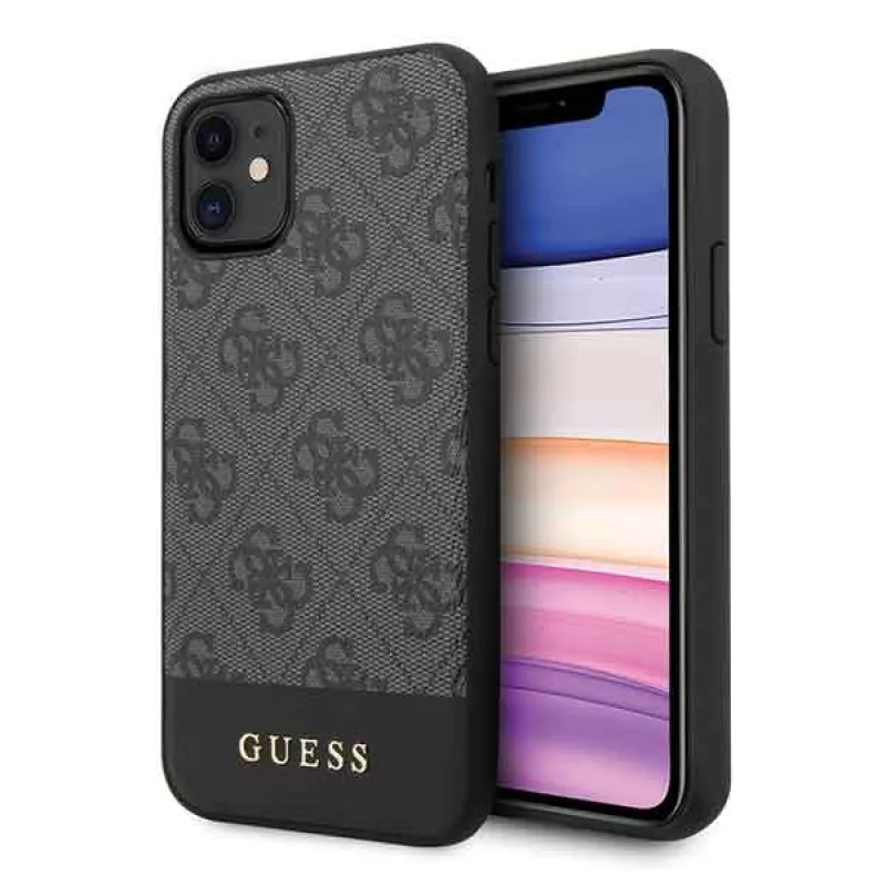 Puzdro Guess 4G Stripe Collection pre iPhone 11 6.1" / Xr - šedé