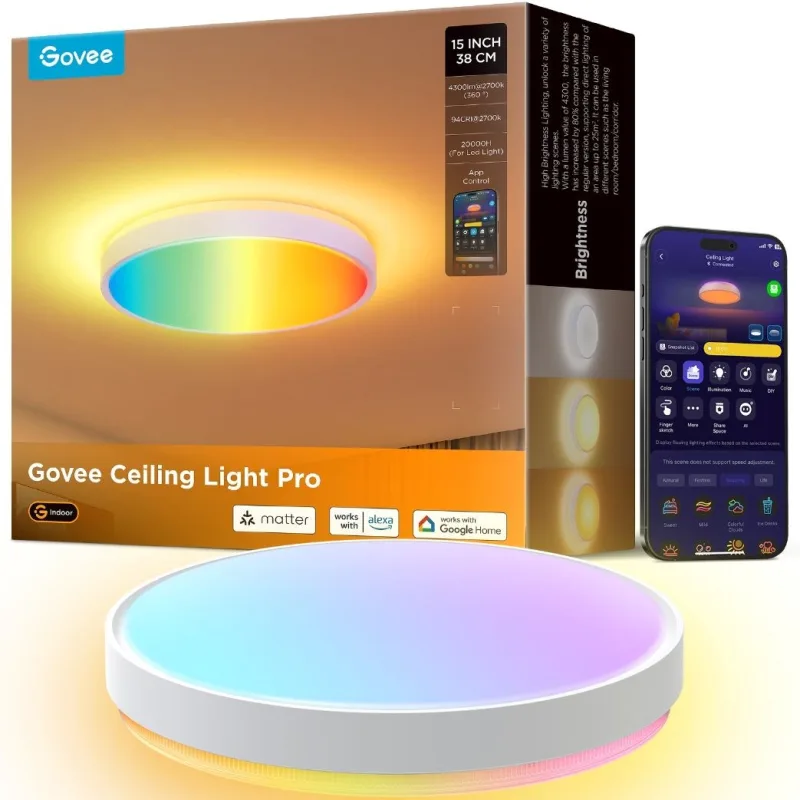 BAZAR - Govee RGBICWW Smart kulaté stropní světlo 4300lm 38cm Matter…