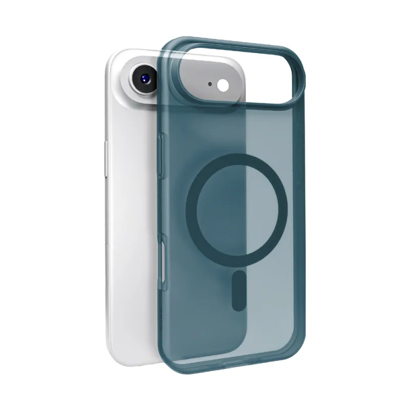 Puro Daylight Magsafe kompatibilné silikónové puzdro pre iPhone 17 Air – priesvitné tyrkysové