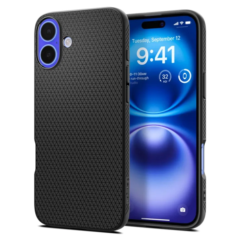 Puzdro Spigen Liquid Air pre iPhone 16 Plus – čierne