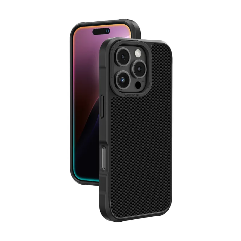 Puzdro AmazingThing Titan Max s 600D aramidovými vláknami pre iPhone 16 Pro Max – čierne