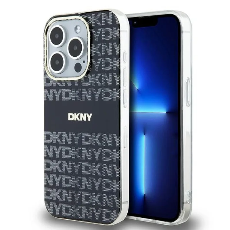 Puzdro DKNY IML Mono & Stripe MagSafe pre iPhone 13 Pro Max - čierne