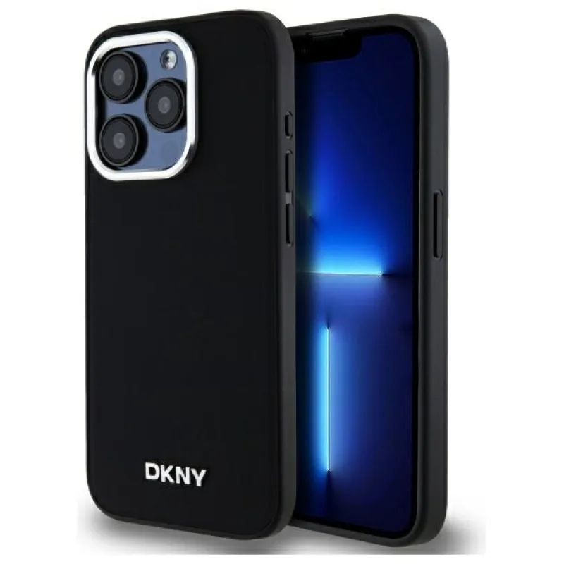 Puzdro DKNY Plain Logo MagSafe iPhone 15 Pro Max – čierne
