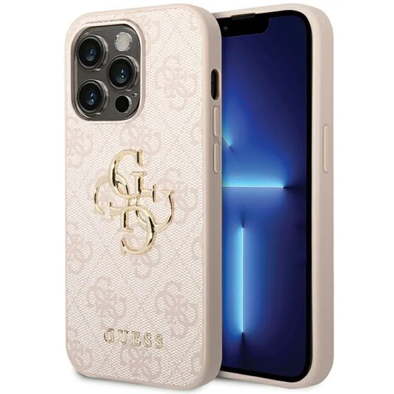 Guess GUHCP15X4GMGPI iPhone 15 Pro Max 6,7" ružovo-ružové pevné puzdro 4G Big Metal Logo