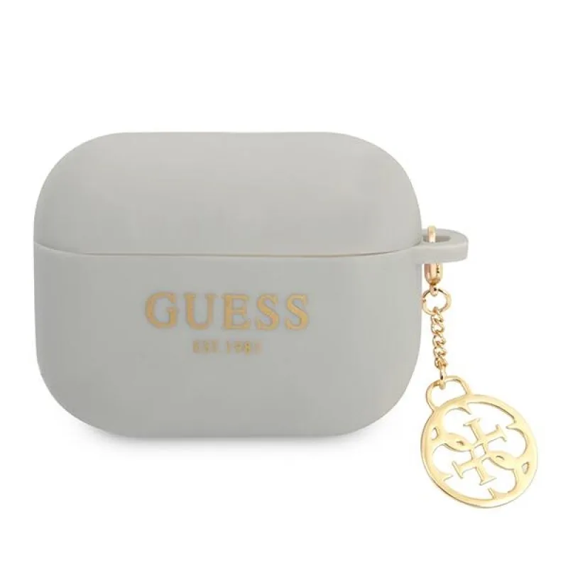 Guess GUAPLSC4EG kryt AirPods Pro sivý/sivý Silicone Charm 4G Collection